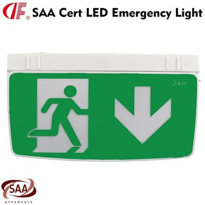 AUEXLED-02 Fear ag Rith Saighead Faoi Dhúbailte-Comhartha Scoir Dóiteáin LED Crochta le Tástáil Féinmharaithe